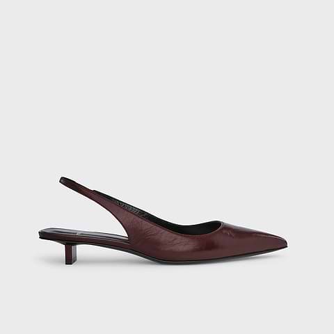 Pierre Hardy ESCARPIN SLINGBACK STELLA, cuir de veau craquelé bordeaux