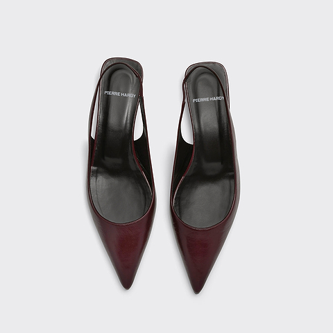 Pierre Hardy ESCARPIN SLINGBACK STELLA, cuir de veau craquelé bordeaux, vue 2