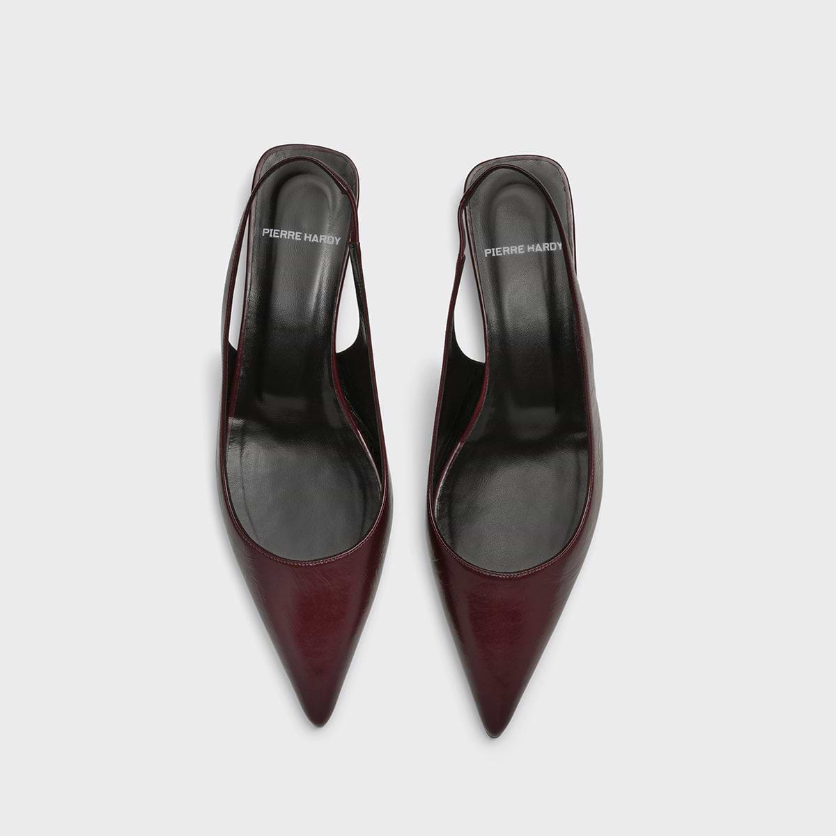 Pierre Hardy ESCARPIN SLINGBACK STELLA, cuir de veau craquelé bordeaux, vue 3