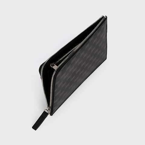 Pierre Hardy PORTEFEUILLE PALATINE, toile enduite cube perspective noir et cuir de veau noir, vue 2