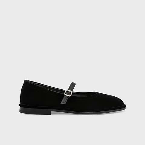 Pierre Hardy BALLERINE TRISH, cuir d'agneau et velours noir