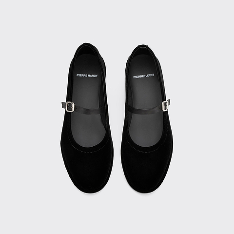 Pierre Hardy BALLERINE TRISH, cuir d'agneau et velours noir, vue 2