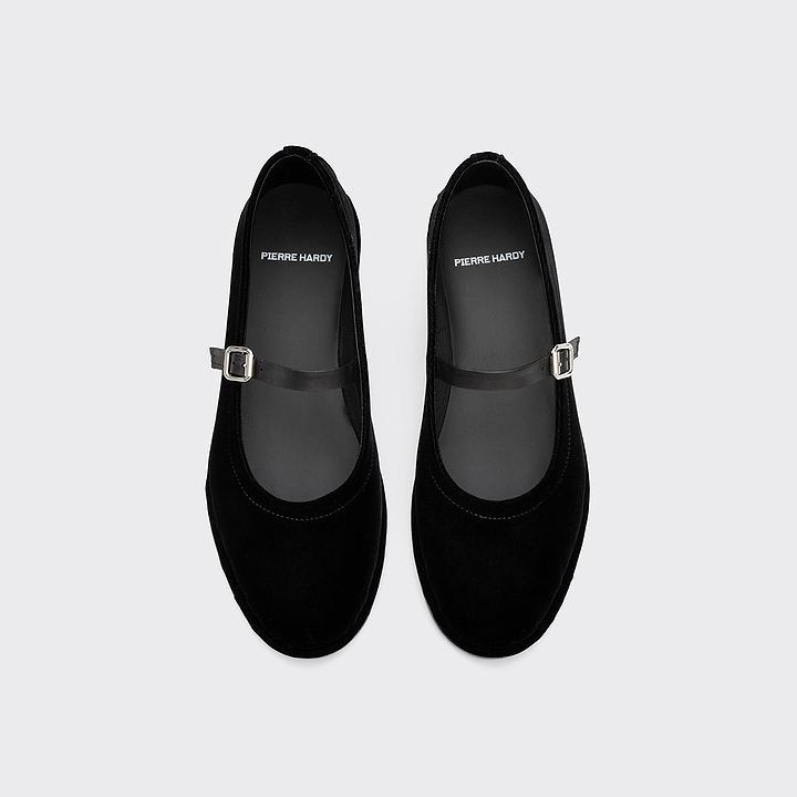 Pierre Hardy BALLERINE TRISH, cuir d'agneau et velours noir, vue 3