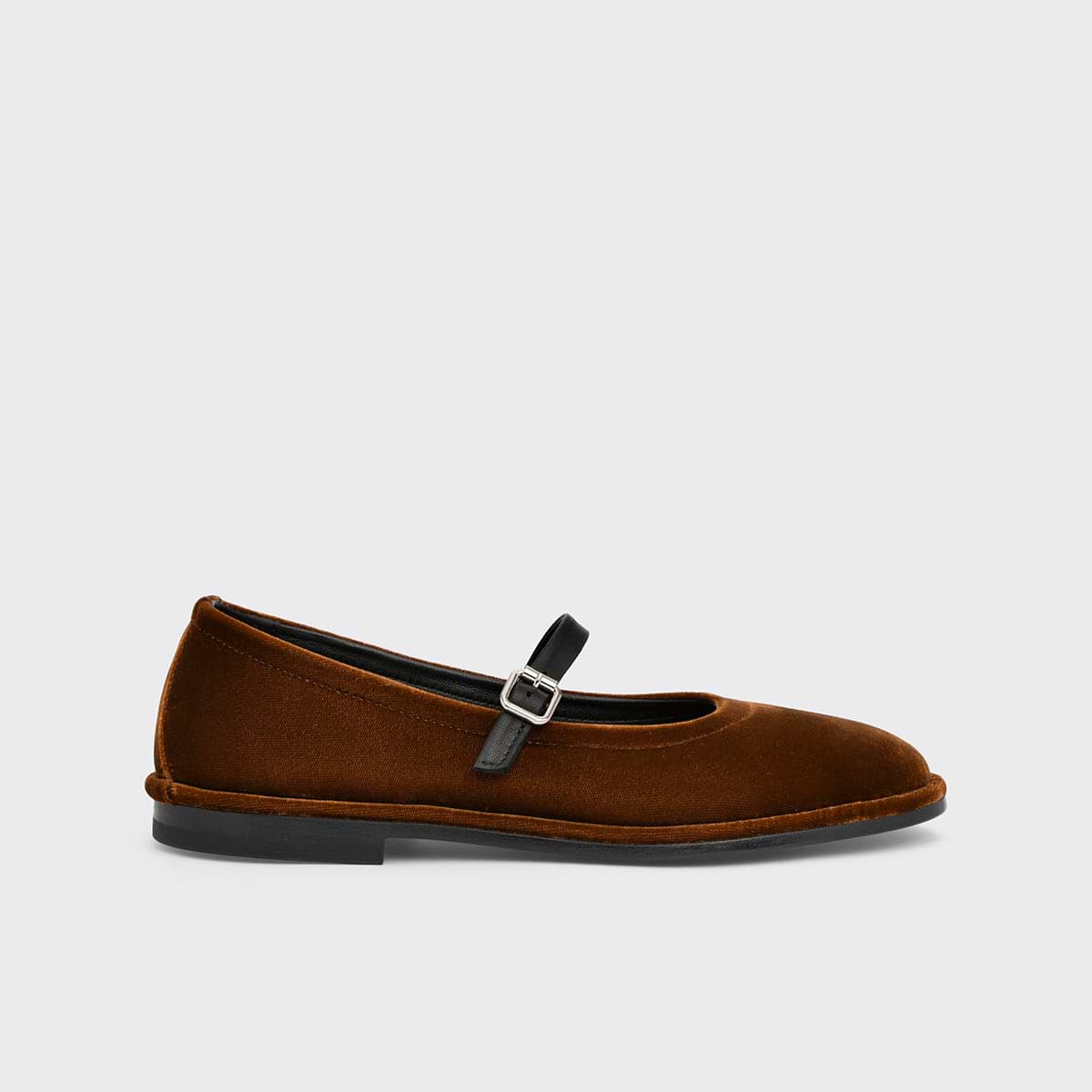 Pierre Hardy BALLERINE TRISH, cuir d'agneau noir et velours camel