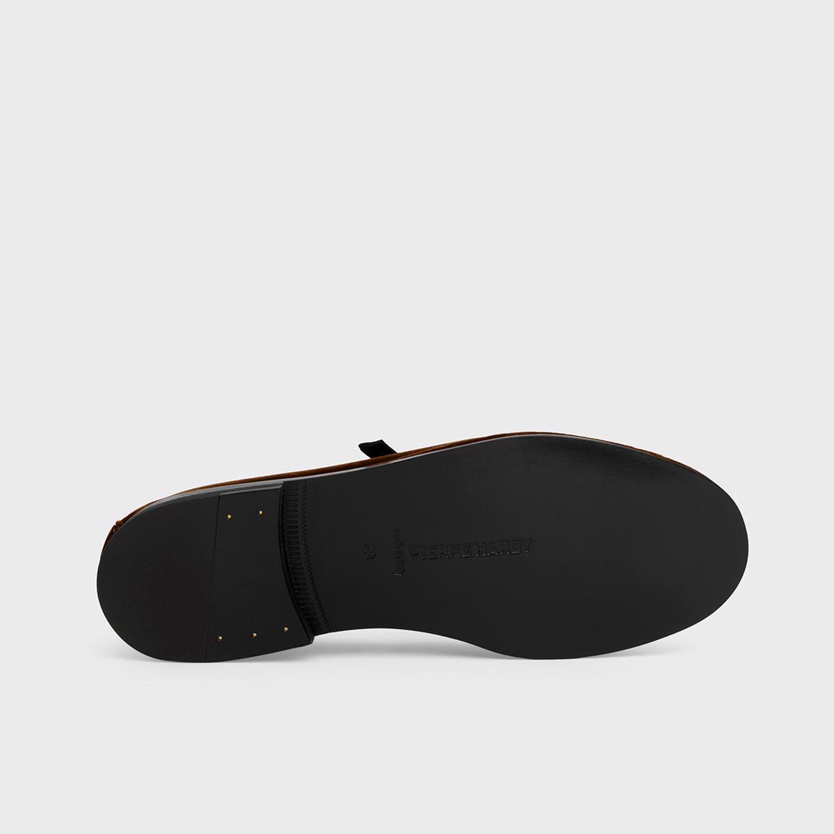 Pierre Hardy BALLERINE TRISH, cuir d'agneau noir et velours camel, vue 6