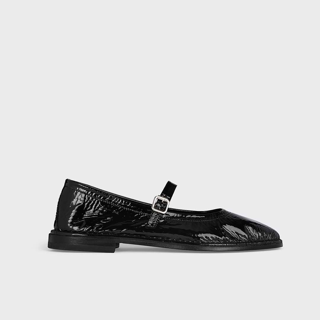 Pierre Hardy BALLERINE TRISH, cuir de chèvre verni noir