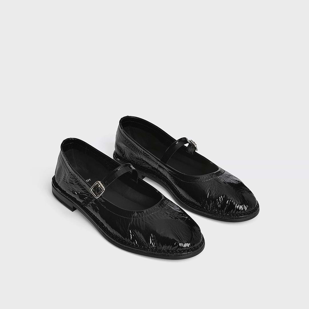 Pierre Hardy BALLERINE TRISH, cuir de chèvre verni noir, vue 6