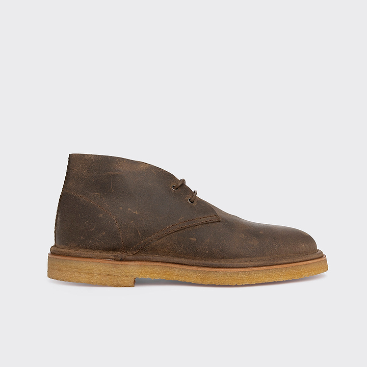 Pierre Hardy DESERT BOOTS ANTOINE, cuir de veau brut huilé tabac brun