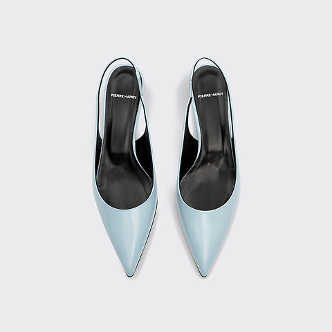 Pierre Hardy ESCARPIN SLINGBACK AMBER, cuir d'agneau bleu ciel, vue 2