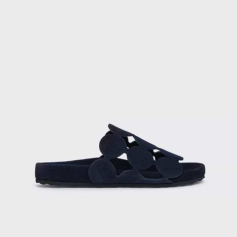 Pierre Hardy BEACH BULLES, cuir de veau velours bleu marine