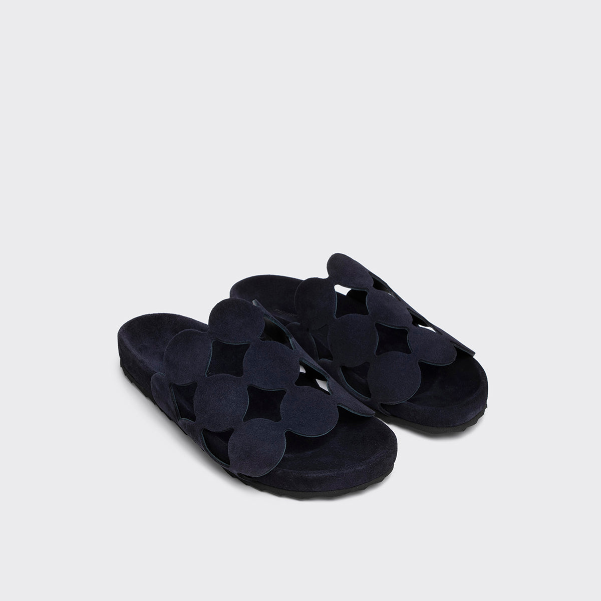 Pierre Hardy BEACH BULLES, cuir de veau velours bleu marine, vue 3