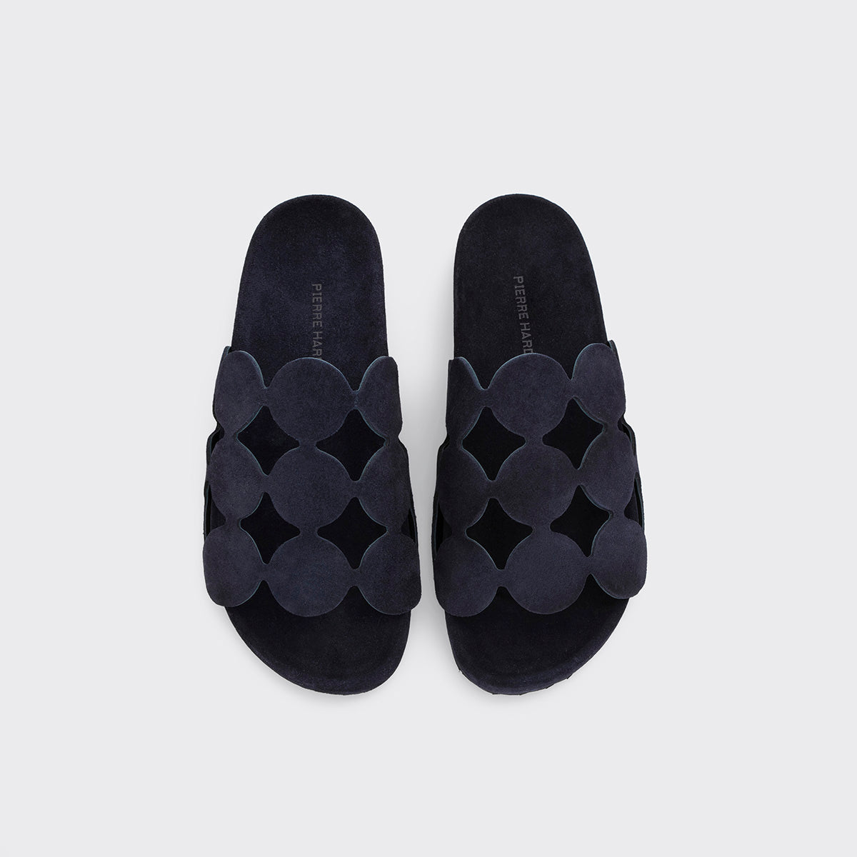 Pierre Hardy BEACH BULLES, cuir de veau velours bleu marine, vue 2