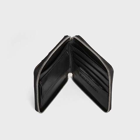 Pierre Hardy PORTEFEUILLE HONORÉ, toile enduite cube, cuir de veau blanc & cuir d'agneau noir, vue 2