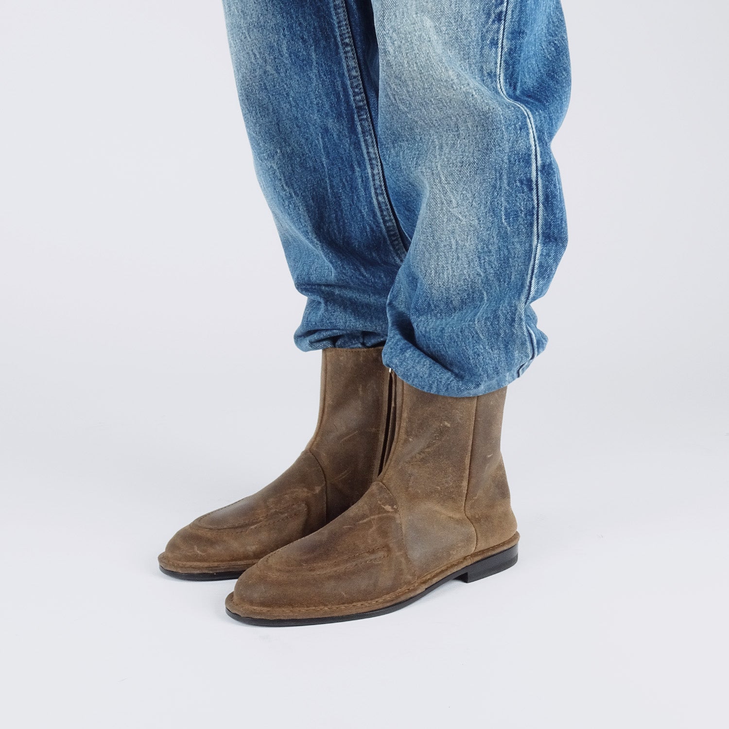 Pierre Hardy BOTTINES NOTO, cuir de veau brut huilé tabac brun, vue 4