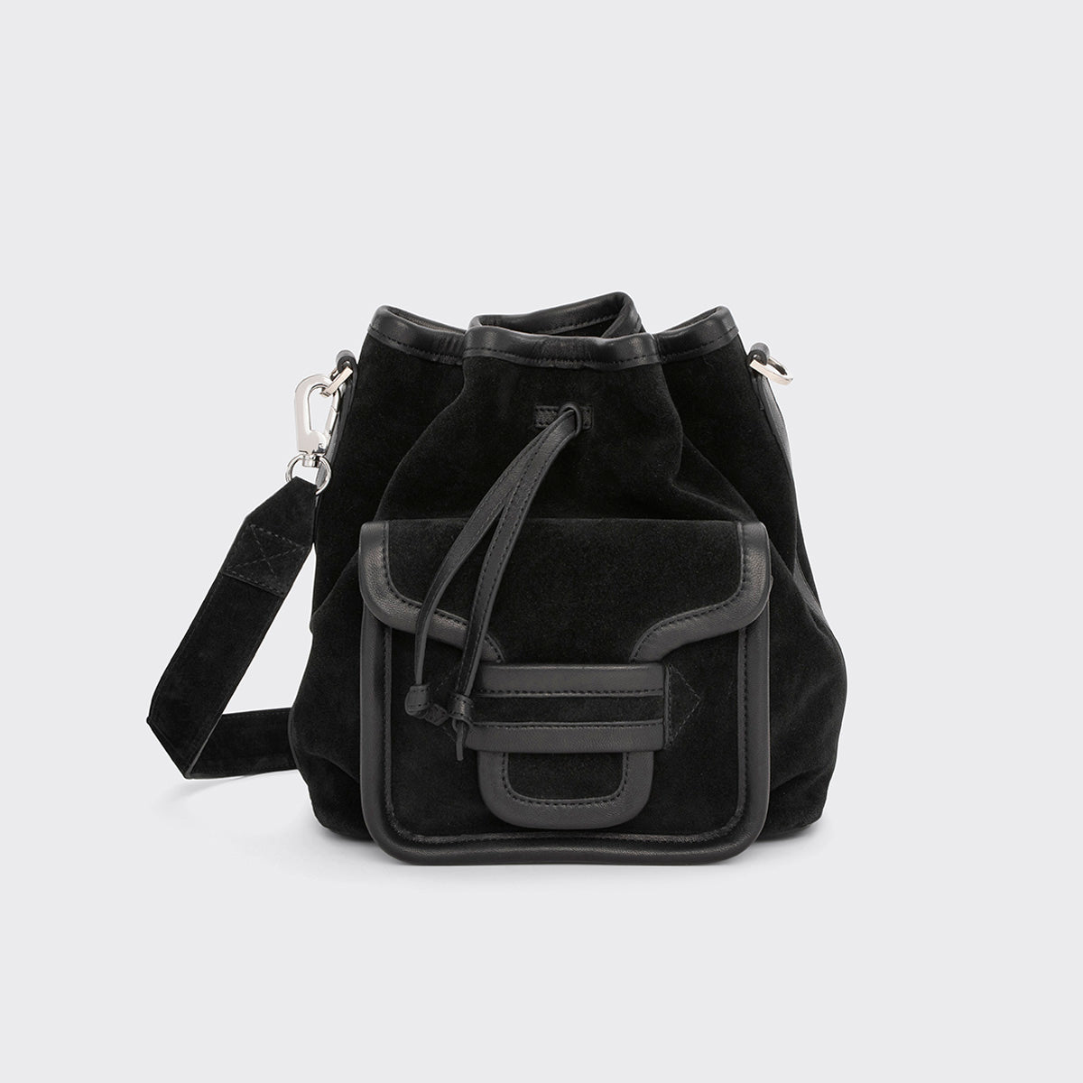 Pierre Hardy SAC SCEAU ALPHA DAY MAXI, veau velours noir et cuir de veau noir