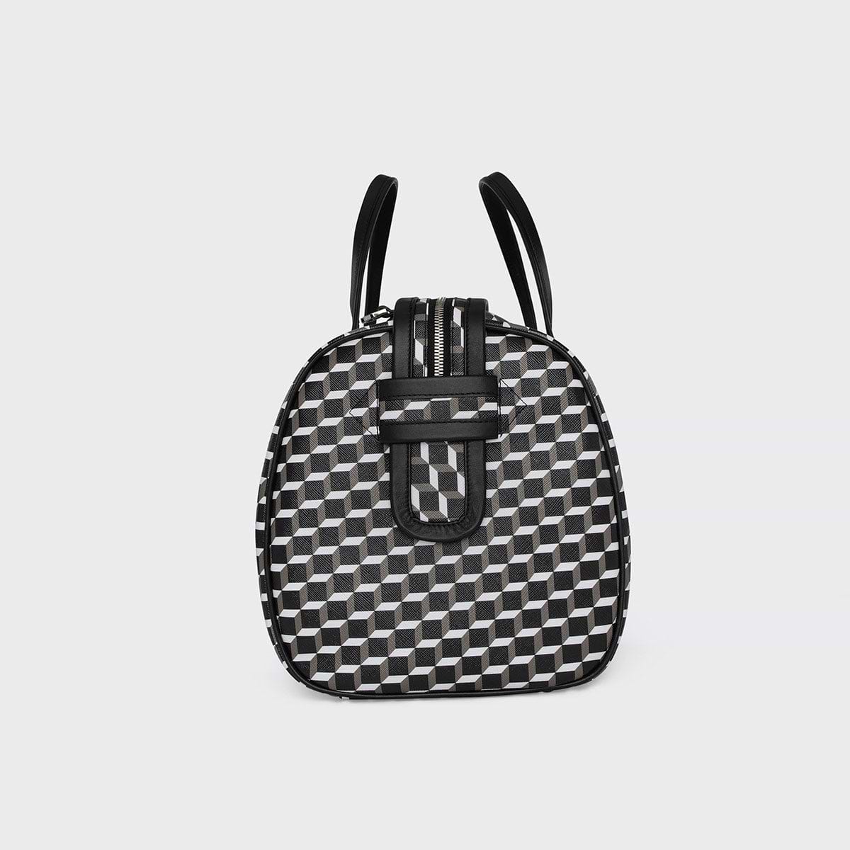 Pierre Hardy SAC WEEK-END CAB, toile enduite cube perspective et cuir de veau, vue 6