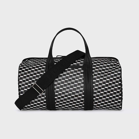 Pierre Hardy SAC WEEK-END CAB, toile enduite cube perspective et cuir de veau