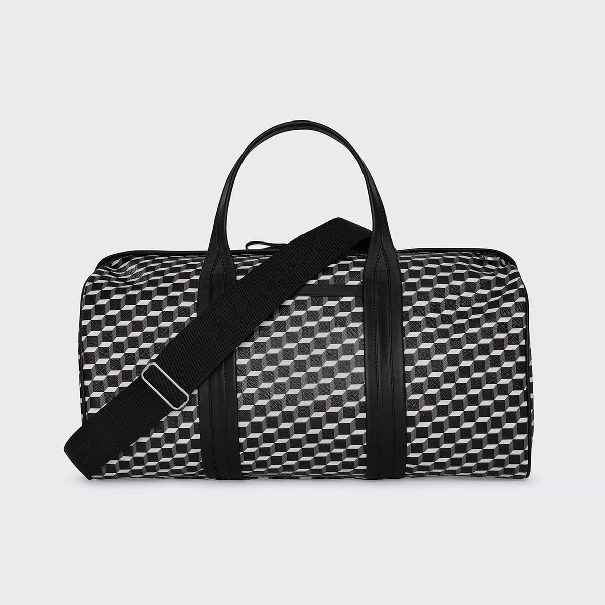Pierre Hardy SAC WEEK-END CAB, toile enduite cube perspective et cuir de veau