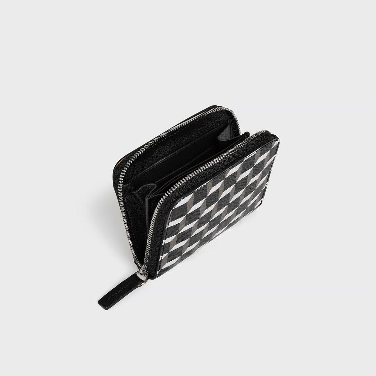 Pierre Hardy PORTE MONNAIE GINZA, toile enduite cube et cuir de veau noir, vue 3