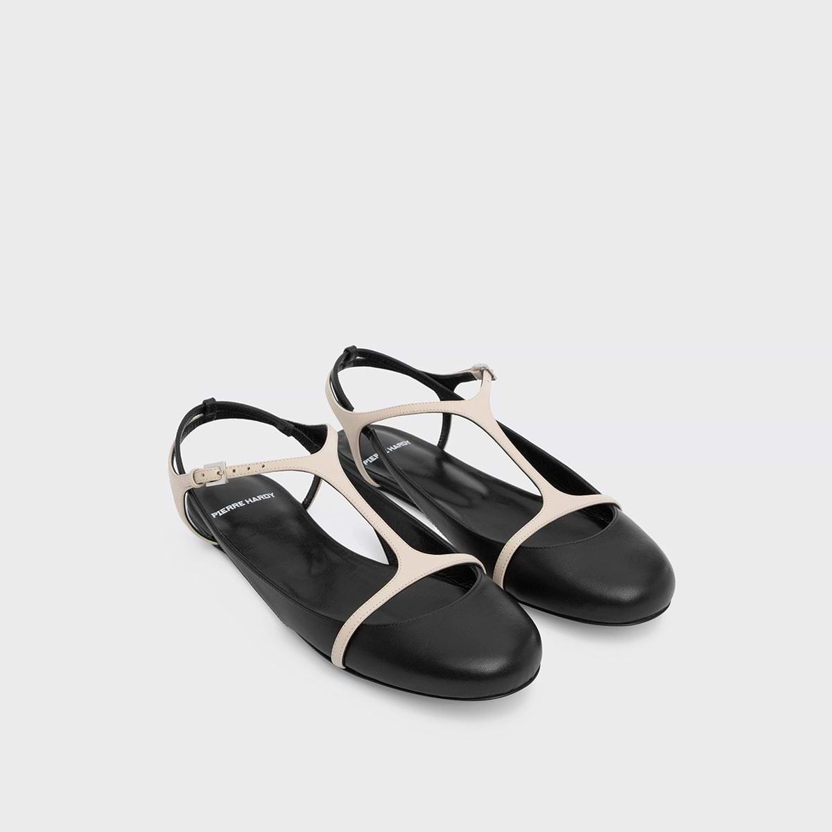 Pierre Hardy RIO BALLET FLAT, black and off-white calfskin, vue 7