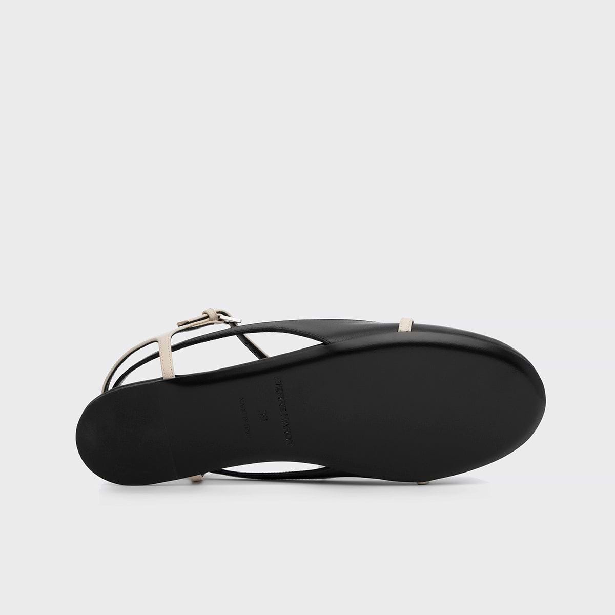 Pierre Hardy RIO BALLET FLAT, black and off-white calfskin, vue 8