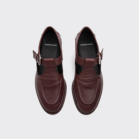 Pierre Hardy SANDALE MODICA, cuir de chèvre grainé bordeaux, vue 2