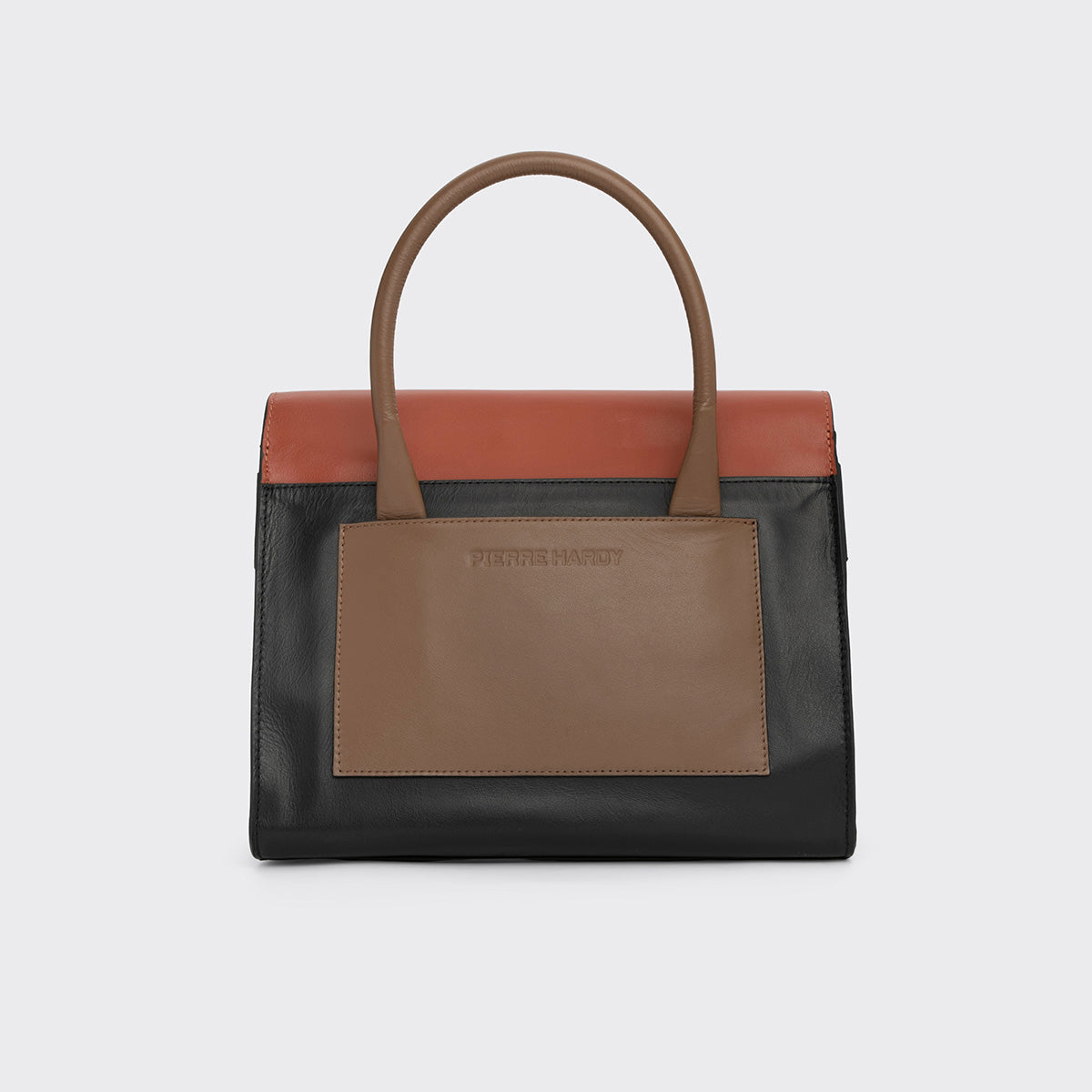 Pierre Hardy CABAS 217, cuir de veau noir, camel et rouille, vue 6