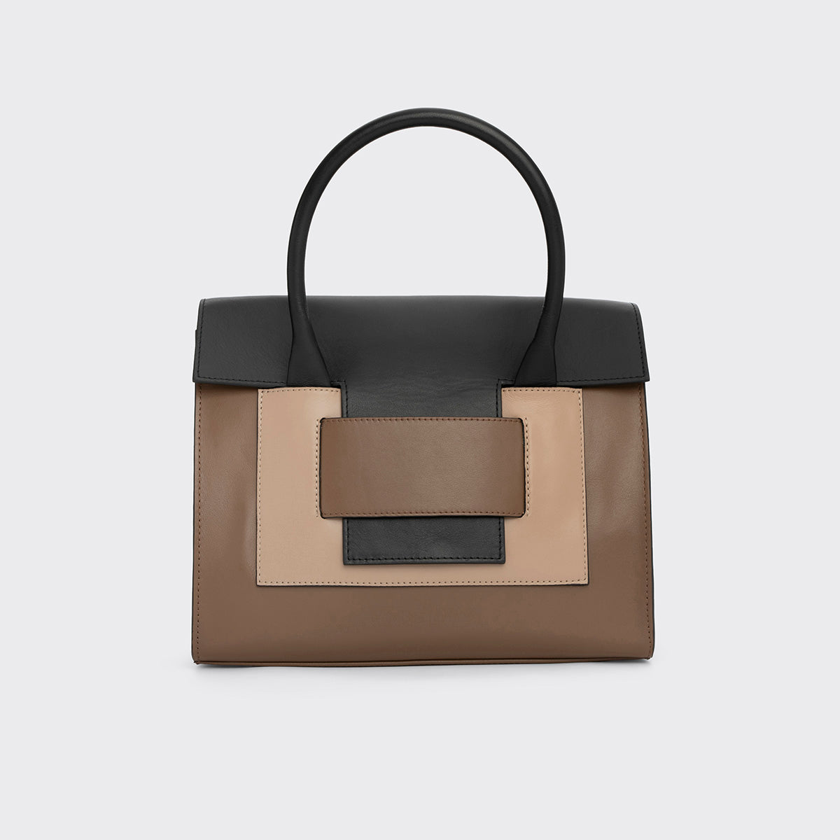 Pierre Hardy CABAS 217, cuir de veau camel, noir et taupe, vue 4