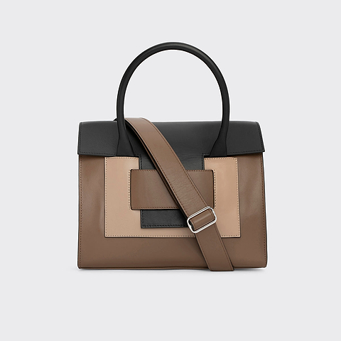 Pierre Hardy CABAS 217, cuir de veau camel, noir et taupe