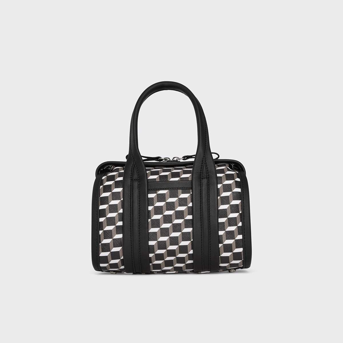 Pierre Hardy SAC NANO CAB, toile enduite cube perspective et ganses en cuir de veau noir, vue 6