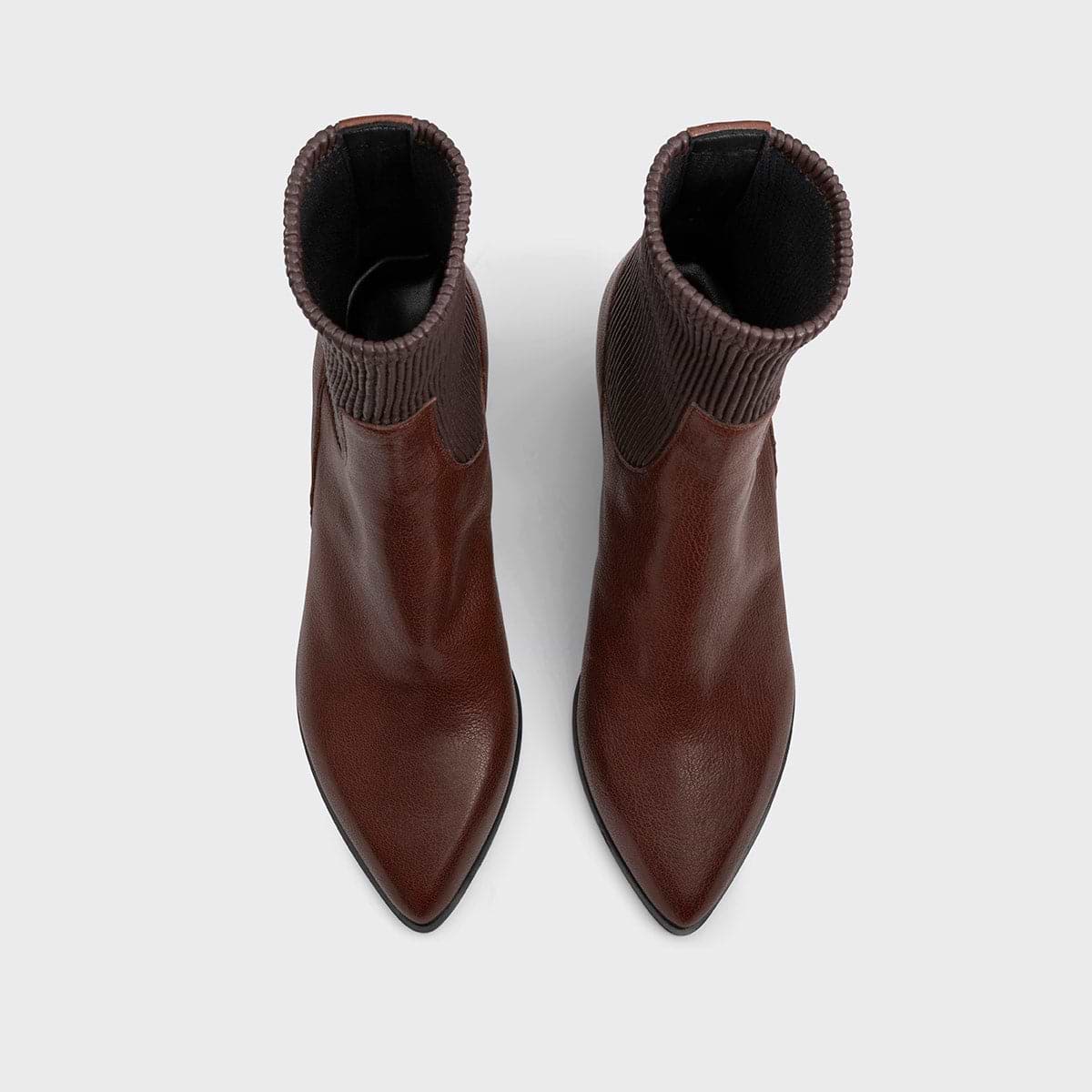 Pierre Hardy BOTTINES RODEO, cuir de chèvre grainée et cuir d'agneau marron, vue 3