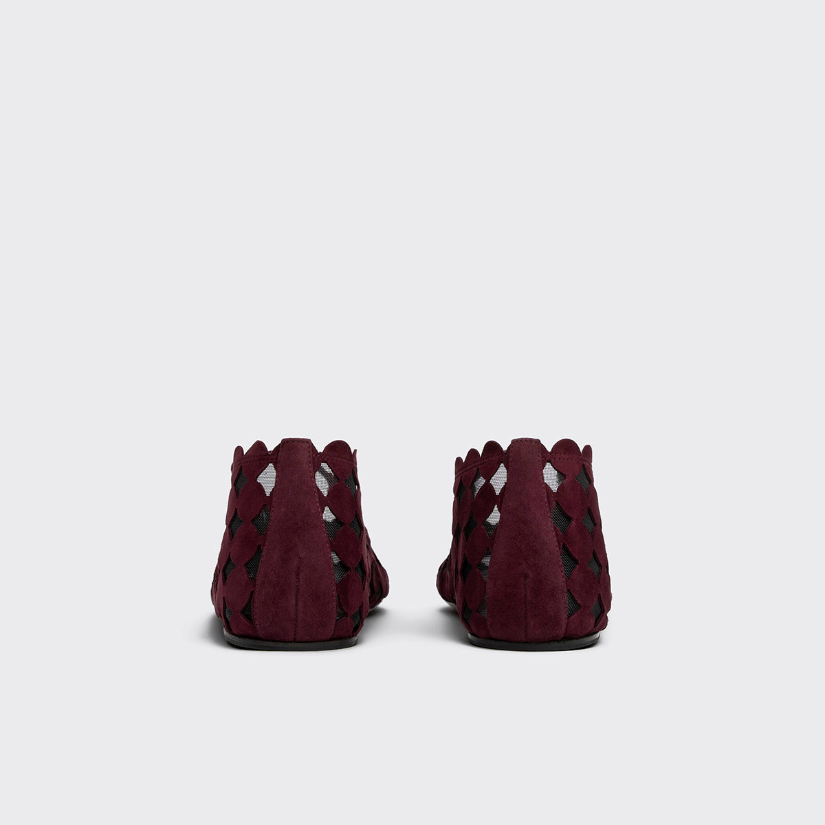 Pierre Hardy BALLERINE MINI BULLES, chevreau velours bordeaux et mesh noir, vue 6