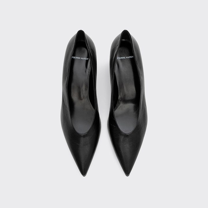 Pierre Hardy AMBER PUMP, black crinkled calfskin, vue 3