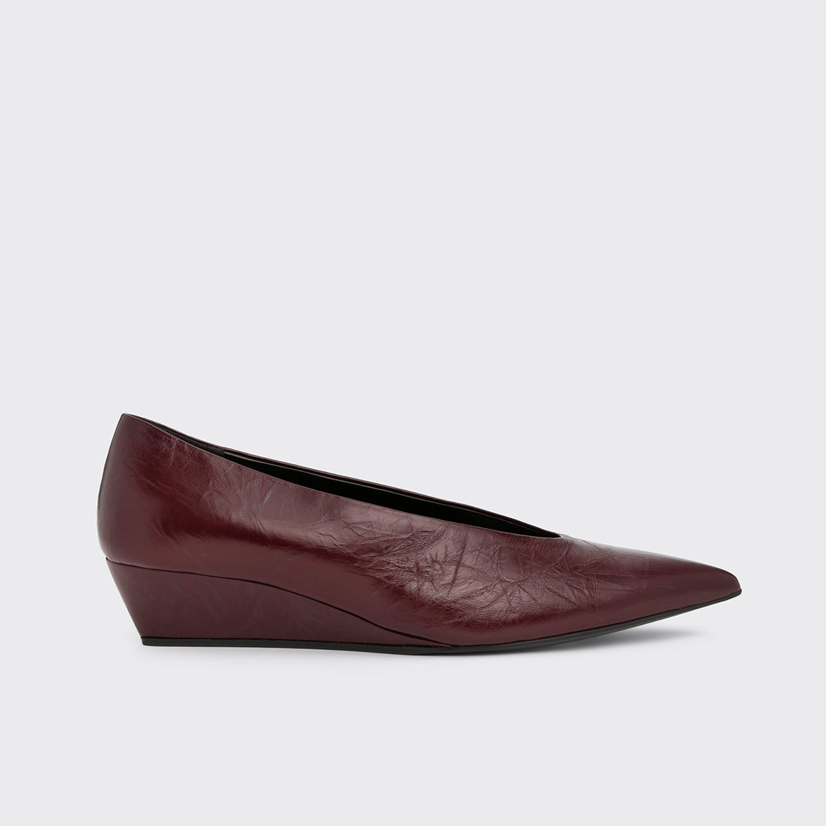 Pierre Hardy AMBER PUMP, burgundy crinkled calfskin