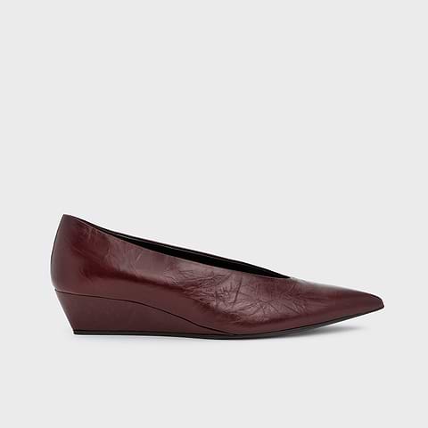 Pierre Hardy ESCARPIN AMBER, cuir de veau craquelé bordeaux