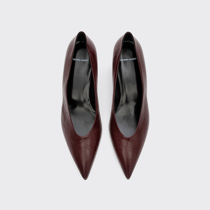 Pierre Hardy AMBER PUMP, burgundy crinkled calfskin, vue 2