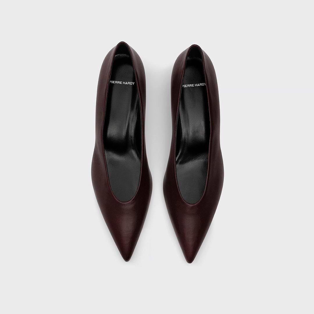 Pierre Hardy ESCARPIN AMBER, cuir d'agneau bordeaux, vue 3