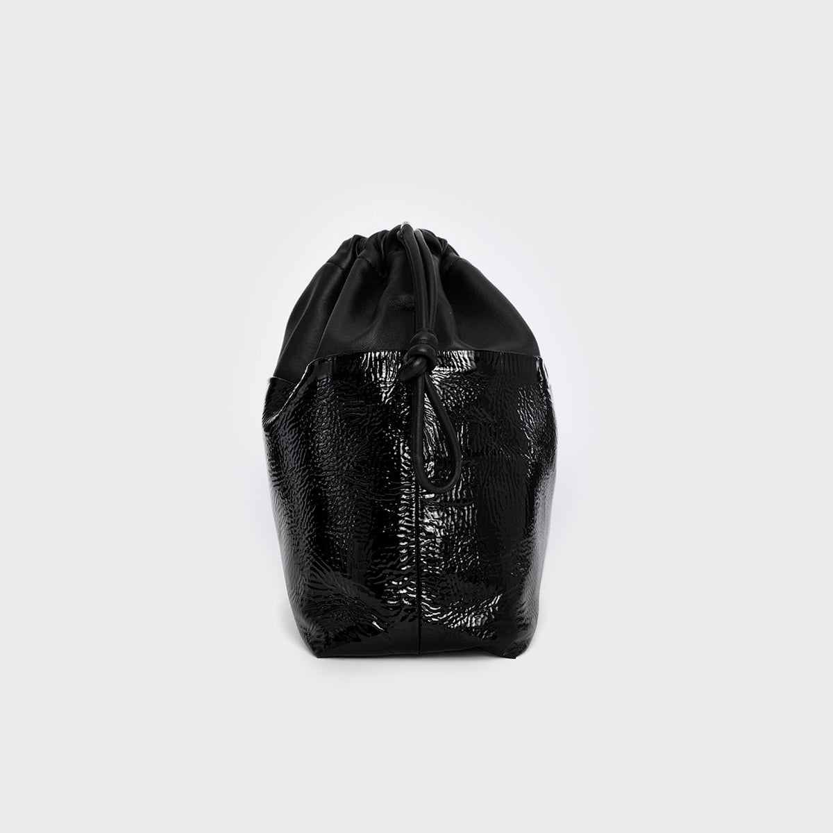 Pierre Hardy POCHETTE TWIN MAXI, cuir de chevreau verni noir et cuir d'agneau noir, vue 3