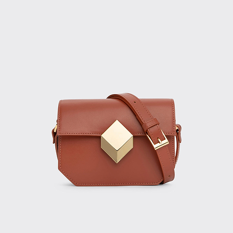 Pierre Hardy MINI PRISM HANDBAG, rust calfskin