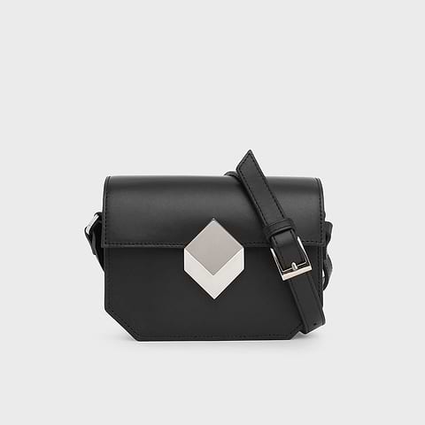 Pierre Hardy SAC À MAIN MINI PRISM, cuir de veau noir