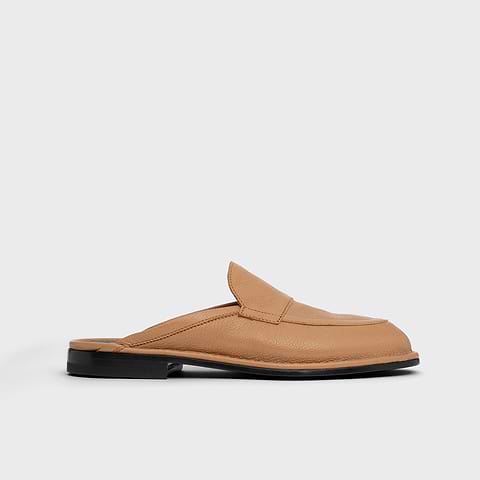 Pierre Hardy MULE NOTO, cuir de chèvre grainé camel