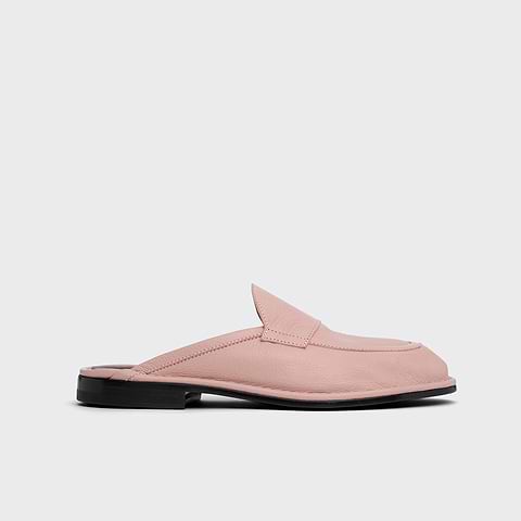Pierre Hardy MULE NOTO, cuir de chèvre grainé rose poudré