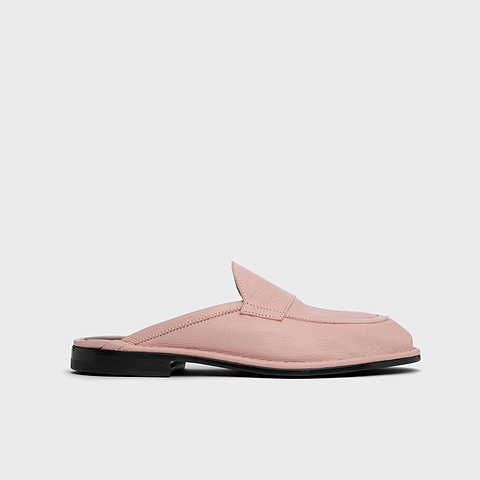 Pierre Hardy MULE NOTO, cuir de chèvre grainé rose poudré