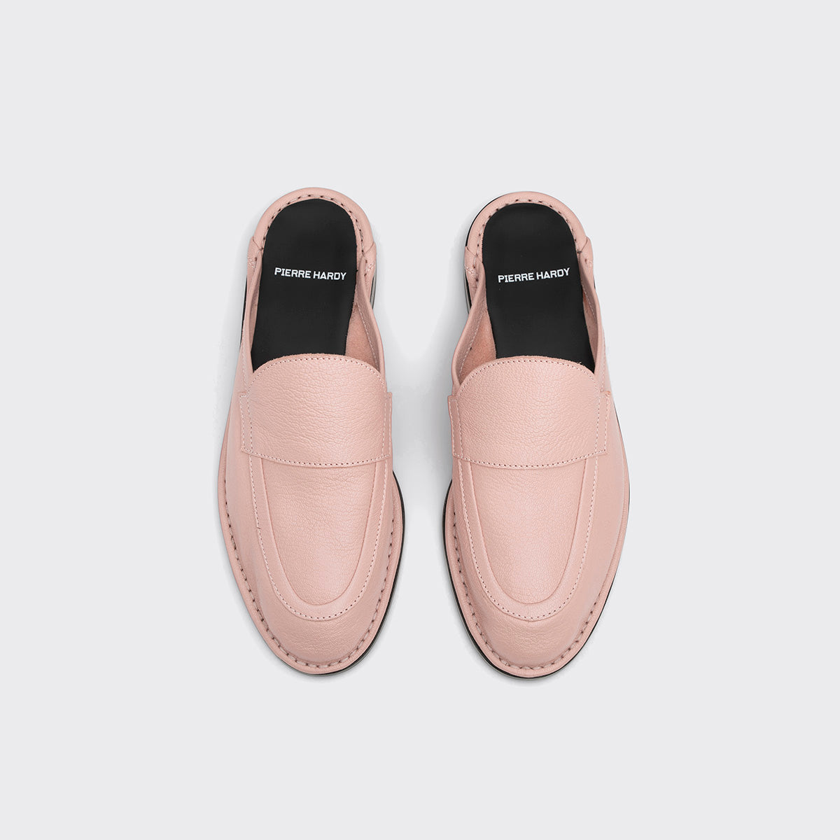Pierre Hardy MULE NOTO, cuir de chèvre grainé rose poudré, vue 3