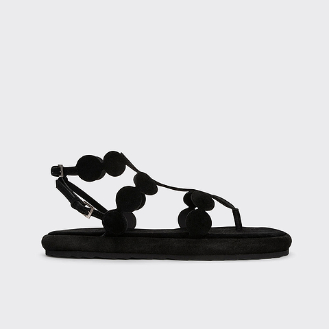 Pierre Hardy ANTIC BULLES SANDAL, black suede calfskin