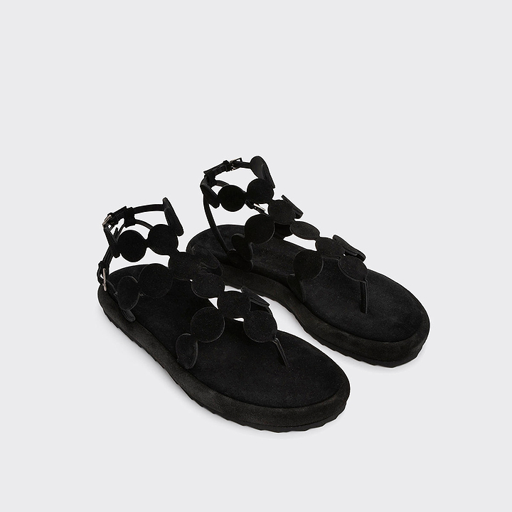 Pierre Hardy ANTIC BULLES SANDAL, black suede calfskin, vue 7