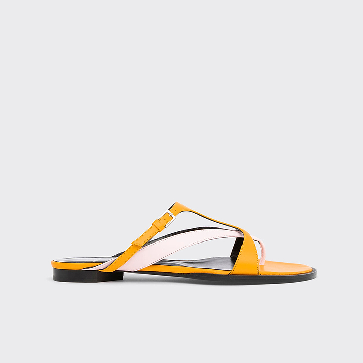 Pierre Hardy SANDALE BRASILIA, cuir de chevreau mandarine et rose