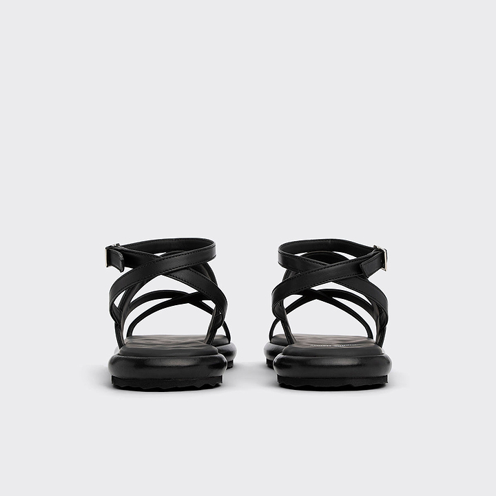 Pierre Hardy SANDALE ALPHA, cuir de veau noir et toile de nylon noir, vue 5