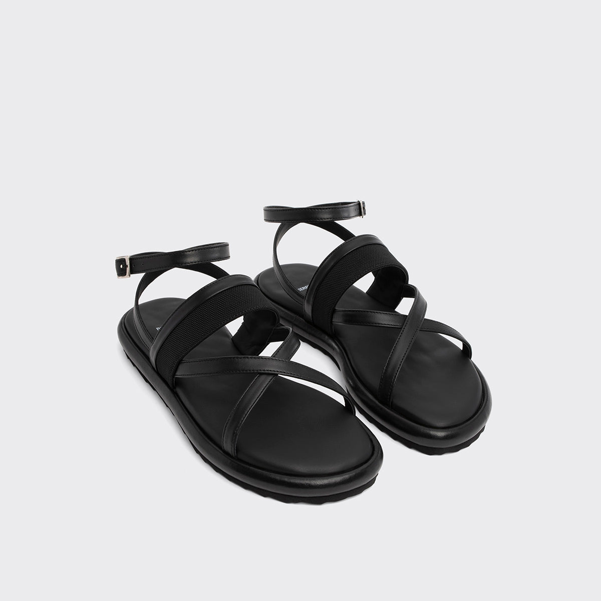 Pierre Hardy SANDALE ALPHA, cuir de veau noir et toile de nylon noir, vue 3