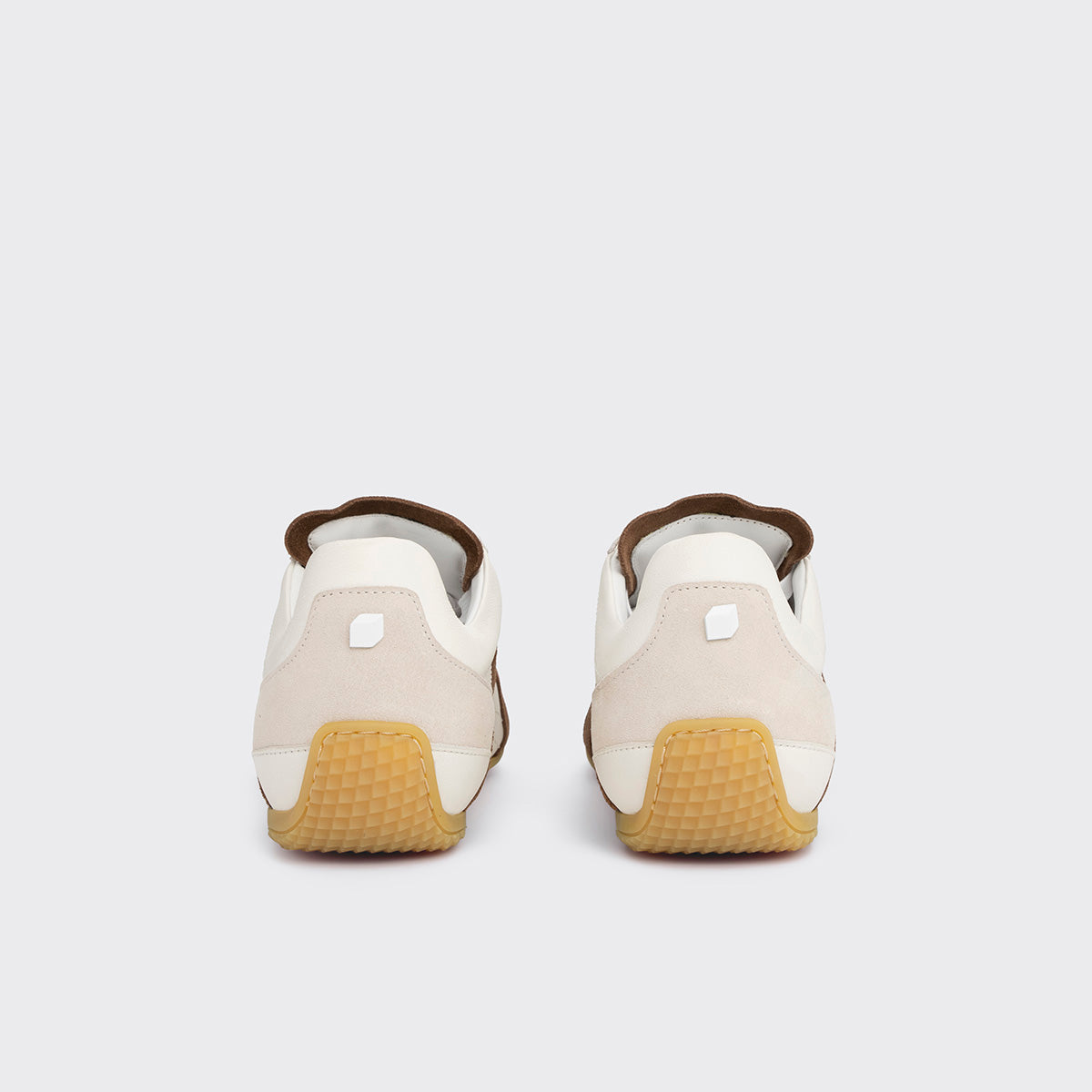 Pierre Hardy BASKETS JUMP, cuir de veau blanc et cuir de veau velours marron & blanc cassé, vue 7